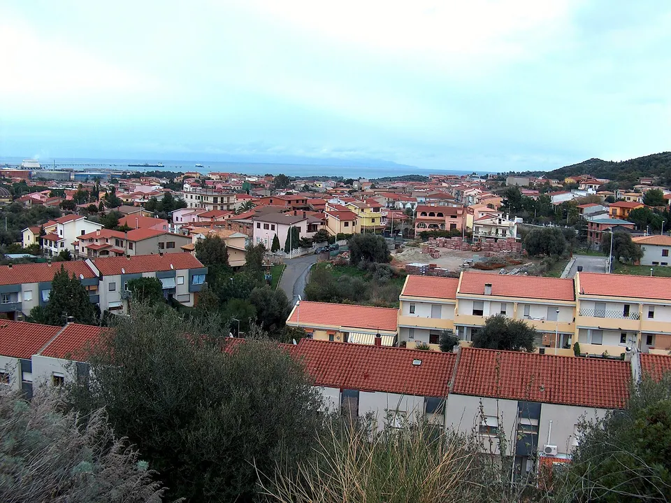 View of Sarroch (Sardinia, Italy)